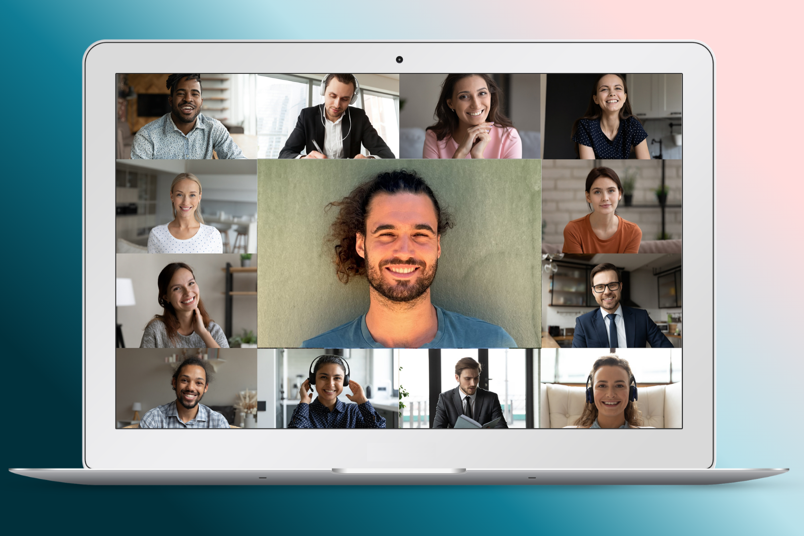 Befriend Your Emotions Dr. Filipe Rocha on a live group video call, with participants in the gallery around him